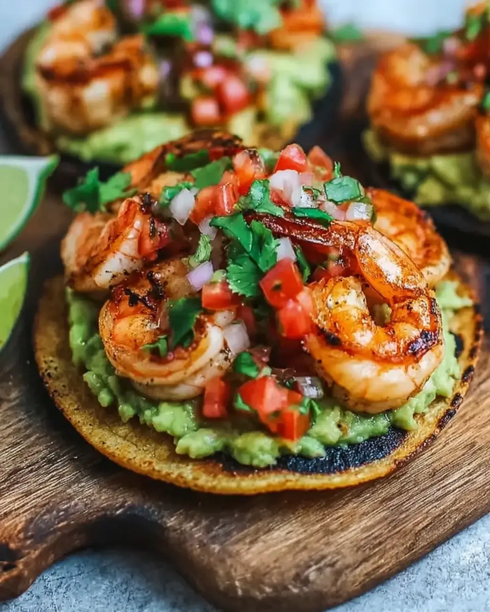 Grilled Shrimp Tostadas with Guacamole Surprise You!