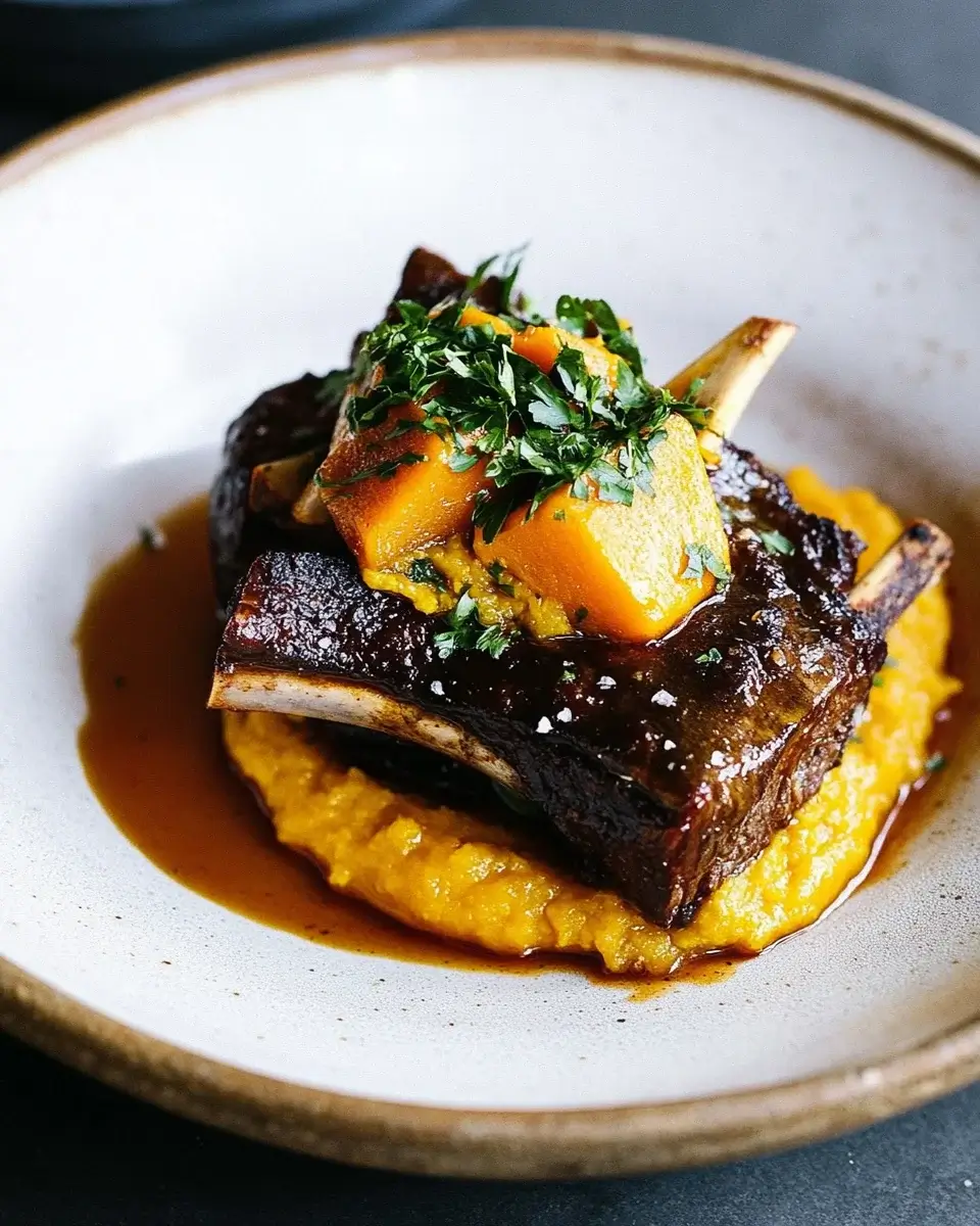 Beef Short Ribs with Pumpkin Maple Purée: A Must-Try!