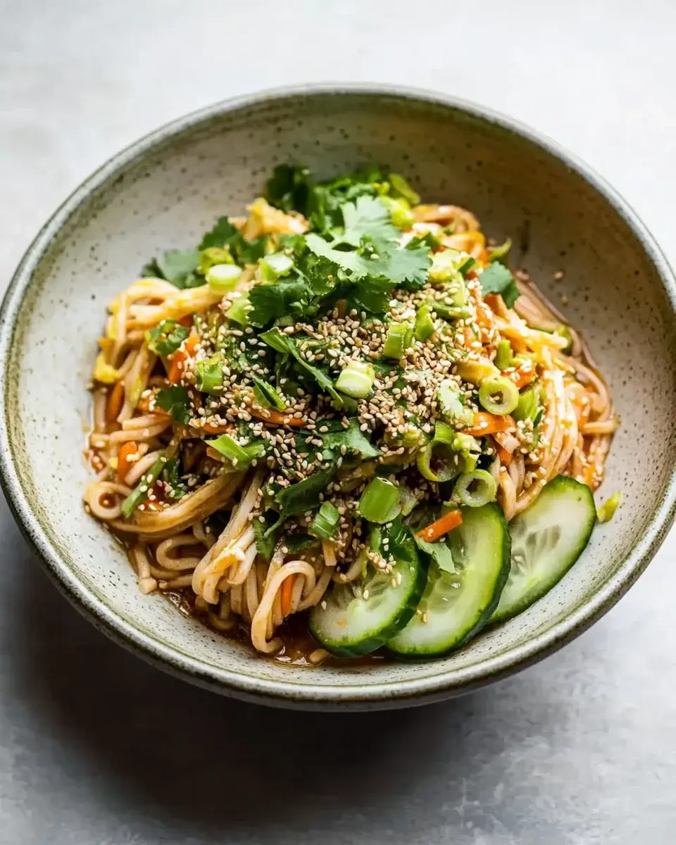 Cold Sesame Noodles with Cucumber and Carrots delights!