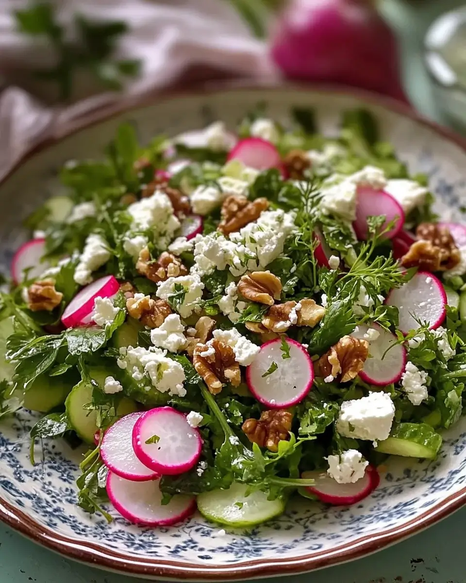 Herb and Radish Salad with Feta and Walnuts: A Fresh Delight!