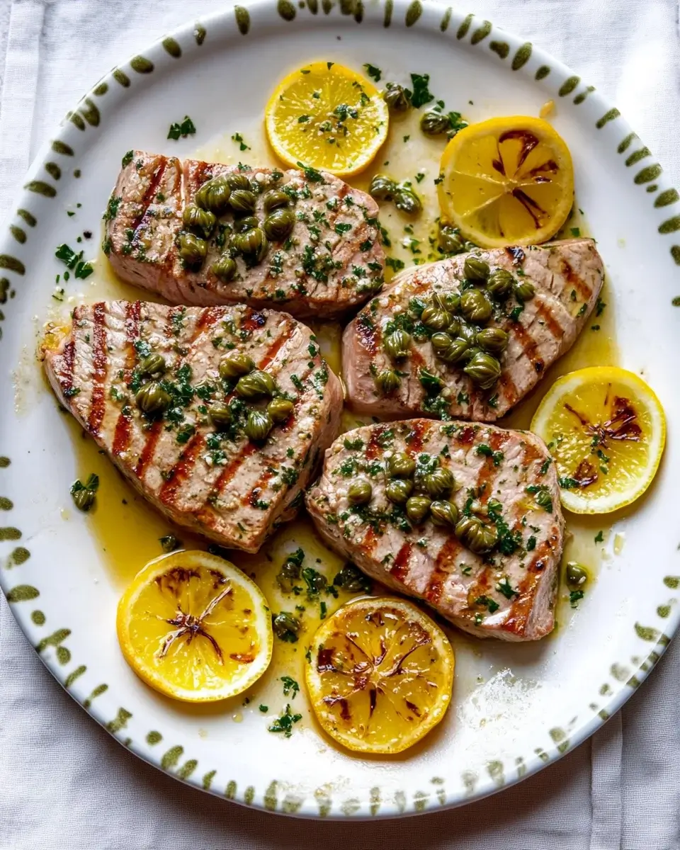 Seared Tuna Steaks with Lemon Caper Parsley Butter taste divine!
