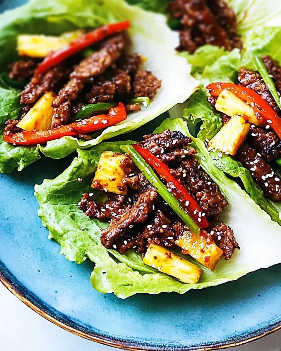 Spicy Pineapple Beef Lettuce Wraps: A Tangy Delight!