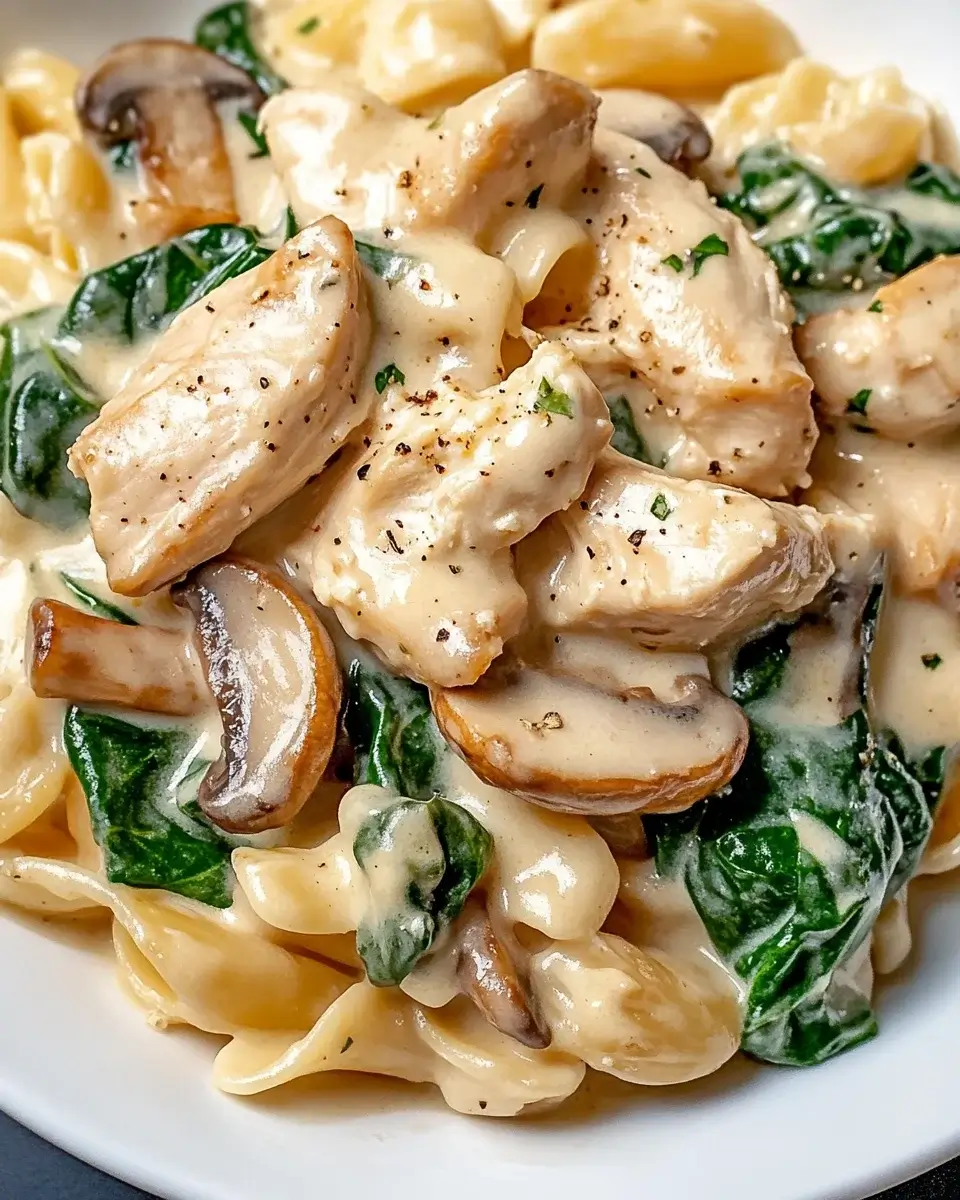 Creamy Chicken Alfredo with Spinach and Mushrooms: Try This Delightful Recipe!
