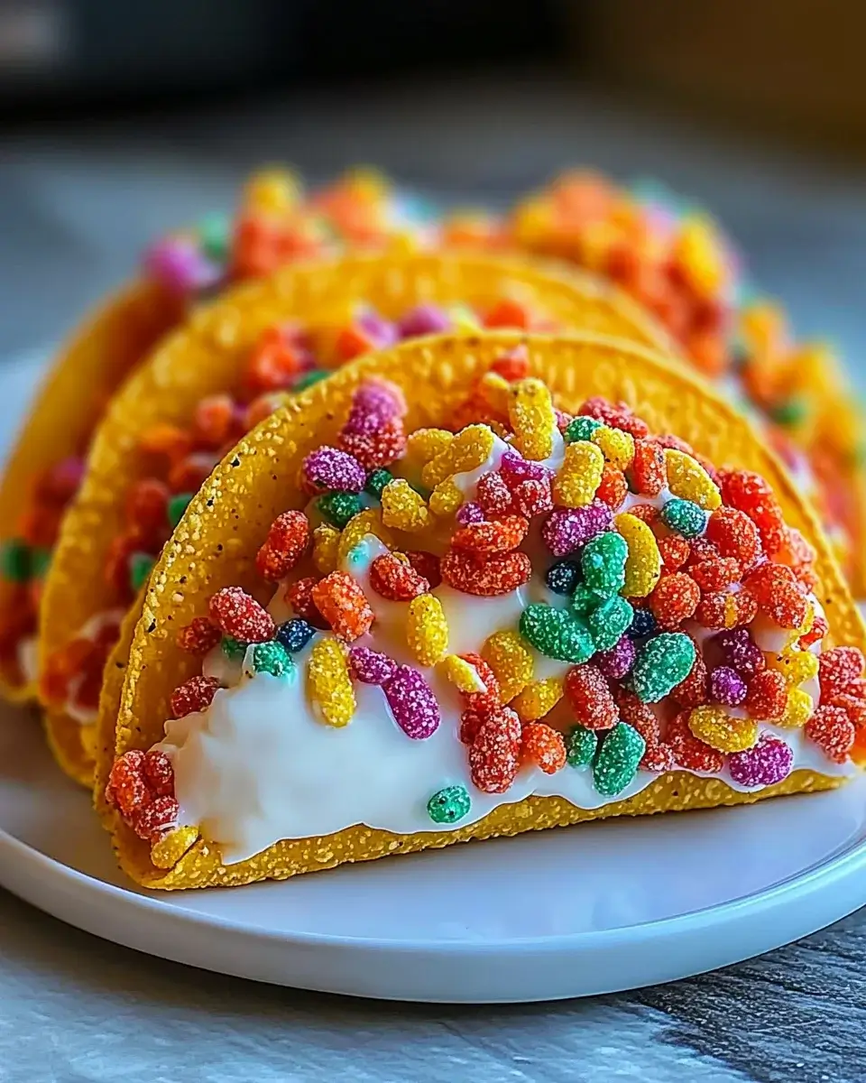 Fruity Pebbles Cheesecake Tacos: A Sweet Sensation!