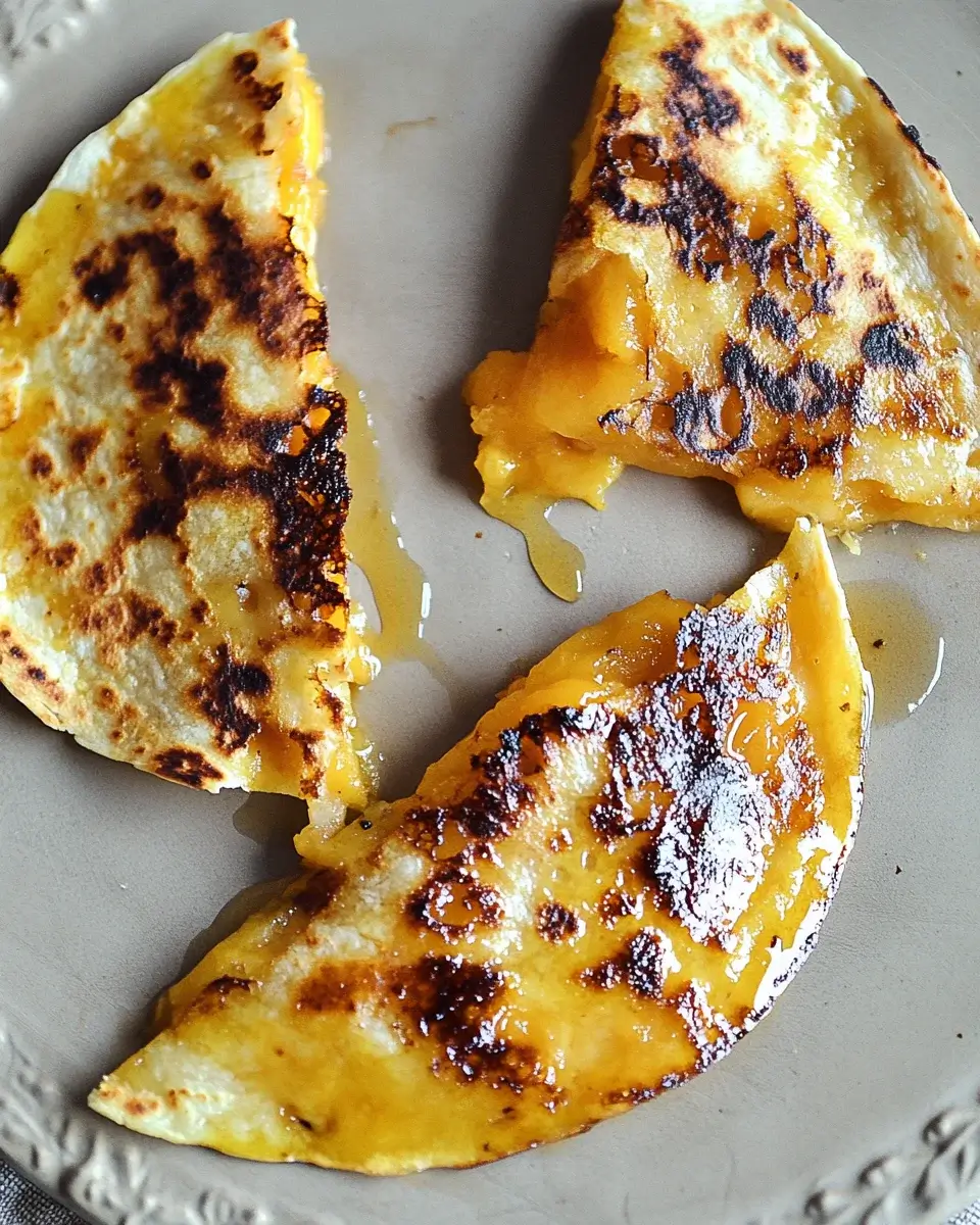 Peach and Cheddar Quesadillas with Honey: A Sweet Treat!