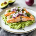 Baked Salmon with Avocado Mash