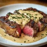 JUICY STEAK WITH CREAMY GARLIC SAUCE Recipe