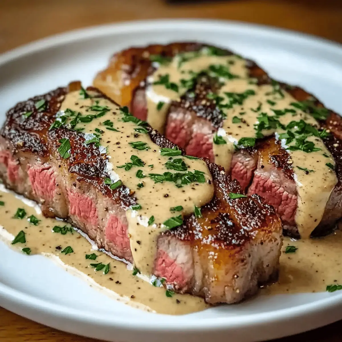 Savor Juicy Steak with Creamy Garlic Sauce Recipe Tonight