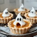 Irresistibly Spooky Vegan Caramel Meringue Ghost Tarts