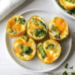 Broccoli Cheddar Baked Egg Bites with Cottage Cheese
